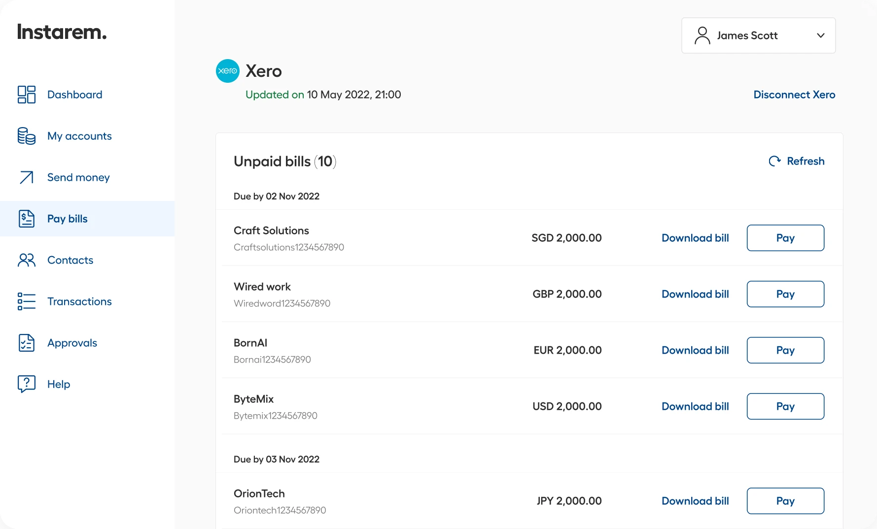Bills and recharge screenshot